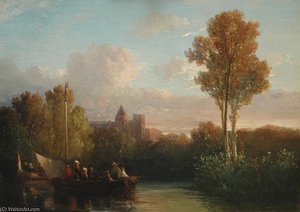A Joyful Boat Trip At Sunset — Salomon Leonardus Verveer