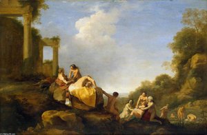 Landscape With Diana And Callisto — Cornelis Van Poelenburch, Baroque