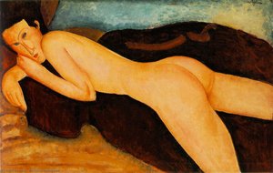 Nu Couche De Dos - Oil On Canvas - — Amedeo Clemente Modigliani, Expressionism