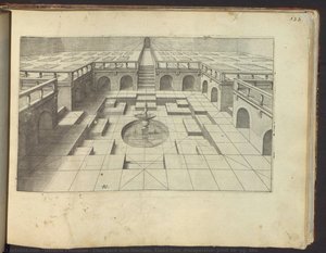 Courtyard With Fountain. Tasks From “perspective” Print 40, Pg. 46a — Hendrik Hondius