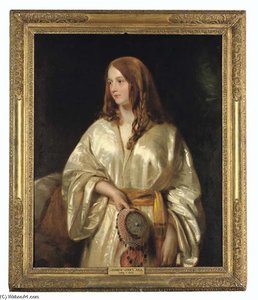 Portrait Of Flora Bellasis, Three-quarter-length, In Indian Parsi Dress — Andrew Geddes