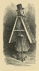 An Illustration Depicting A Sandwich Man — Paul Gustave Doré
