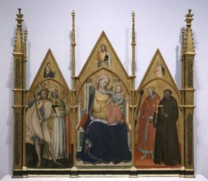 Madonna and Child Enthroned with Saints Christopher, Blaise, Sebastian and Francis