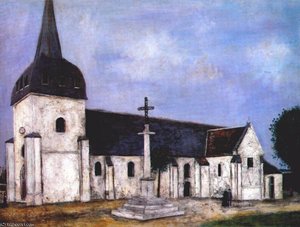 Church At St Hilaire — Maurice Utrillo