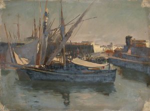 A Fishing Boat (probably At Malta) — John Fraser