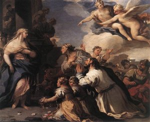 Psyche Honoured By The People — Luca Giordano, Baroque