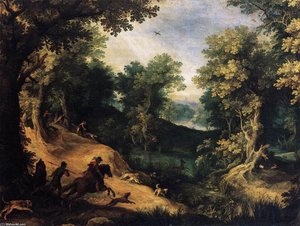 The Stag Hunt — Paulus Bril, Northern Mannerism
