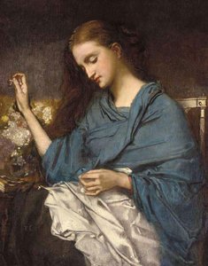 Jeune Femme Cousant — Thomas Couture