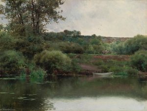A Riverbank In Poissy — Emilio Sanchez-perrier