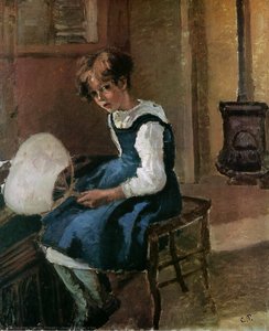 Jeanne Holding A Fan — Camille Pissarro, Impressionist Movement