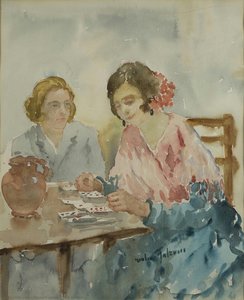 Card Players — Giulio Falzoni, Impressionism