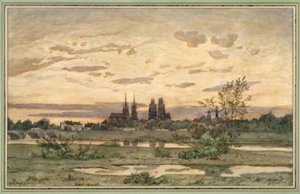 A View Of Moulins — Henri-joseph Harpignies