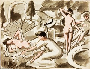 Group Of Nude And Semi Nude Women — Carl Newman