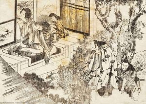 A Man Is Watching A Beautiful Woman — Katsushika Hokusai