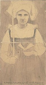 Breton Peasant Standing Holding A Candle In His Right Hand — Pascal-adolphe-jean Dagnan-bouveret
