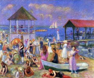 Beach Scene, New London — William James Glackens