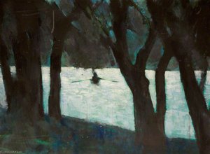 Boating Lake, Alexandra Park, Oldham, Lancashire — Harold Riley, Realism