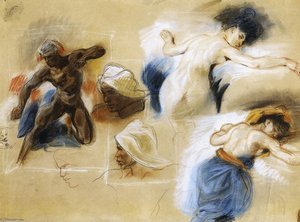 Sketch For The Death Of Sardanapalus — Eugène Delacroix, Romanticism