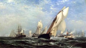 The Madeleine's'' Victory Over The ''countess Of Dufferin'', Third America's Cup Challenger, August 11, 1876'' — Edward Moran