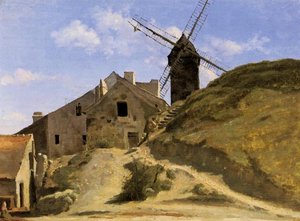 A Windmill In Montmartre — Jean-baptiste-camille Corot