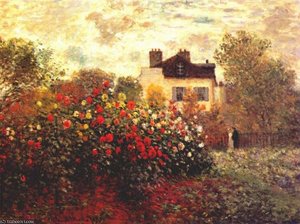 S Garden At Argenteuil (dahlias) — Claude Monet