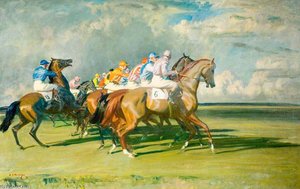 Under Starter's Orders, Newmarket Start — Sir Alfred James Munnings