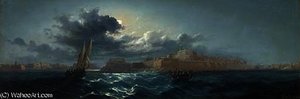 Crowded Small Craft Running Out Of Grand Harbour — Luigi Maria Galea