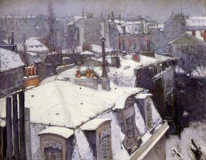 Rooftops Under Snow — Gustave Caillebotte