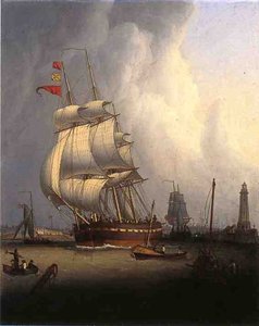 Ships Leaving Boston Harbor — Robert W. Salmon
