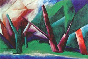 Forest (red-green) — Natalia Goncharova