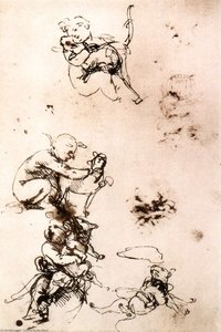 Study Of A Child With A Cat — Leonardo Da Vinci, Early Renaissance