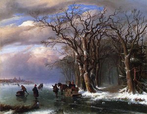 Winter Skating Scene (also Known As Winter Scene In Holland) — Louis Remy Mignot