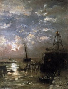 Jetty at Vlissingen in Moonlight Sun