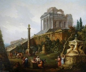 Capriccio With A Pagan Temple And A Sacrifice — Antonio Zucchi