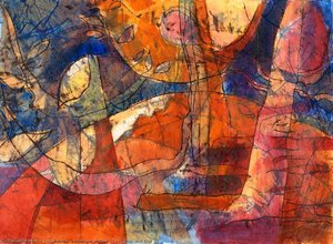 Abstract In Blue, Tan, Pink And Red — Tessa Waite