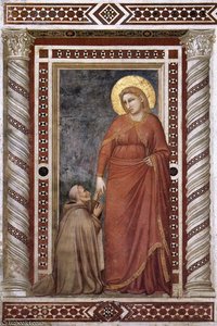 Mary Magdalene And Cardinal Pontano — Giotto Di Bondone, Proto-renaissance Painting