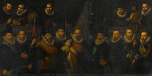 Officers and Other Civic Guardsmen of the IIIrd District of Amsterdam, under the Command of Captain Jacob Gerritsz Hoyngh and Lieutenant Nanningh Florisz Cloeck, Paulus Moreelse, 1616