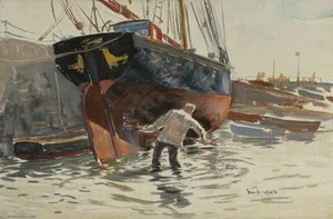 Scrubbing The Yacht 'golden Vanity' — Charles David Cobb