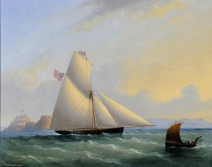 The 'eclipse' Off A Coast With A Fort — Philip John Ouless