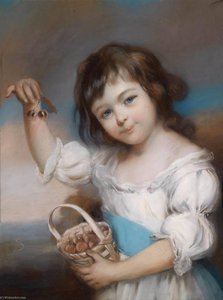 Small Girl Presenting Cherries — John Peter Russell