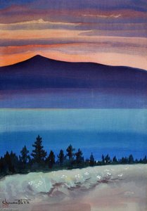 Evening Glow At Mono Lake, From Mono Mills — Chiura Obata