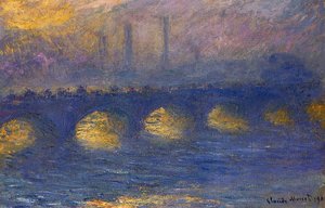 Waterloo Bridge, Overcast Weather — Claude Monet, Impressionist Landscape