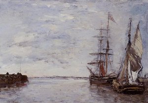 The Port At Deauville — Eugène Louis Boudin