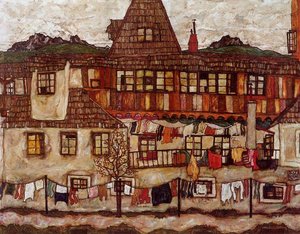 House With Drying Laundry — Egon Schiele