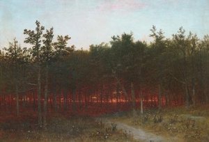 Twilight In The Cedars At Darien, Connecticut — John Frederick Kensett