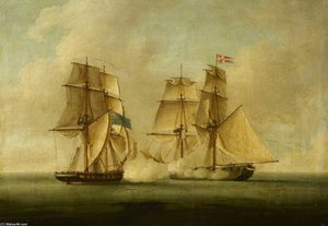 Hms 'sappho' Capturing The Danish Brig 'admiral Jawl' - — Francis Sartorius Ii (john Francis Sartorius), Neoclassicism/romanticism