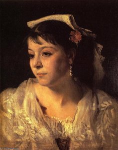 Head Of An Italian Woman — John Singer Sargent, Impressionistic Portraiture