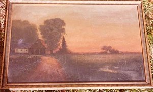 (sunset On Farmland), (painting) — Charles A Hackett