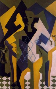Harlequin At A Table - - — Juan Gris
