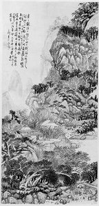 明 清 王鐸 山水圖 軸 Mountain Landscape — Wang Duo